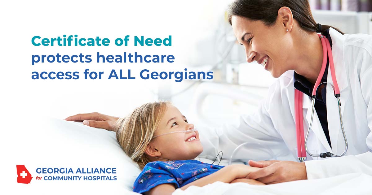 #Georgia's Certificate of Need program puts patient care first by preserving community hospitals. CON helps sustain a stable healthcare delivery system that provides the majority of Georgians access to excellent and affordable healthcare. bit.ly/3oVX61u