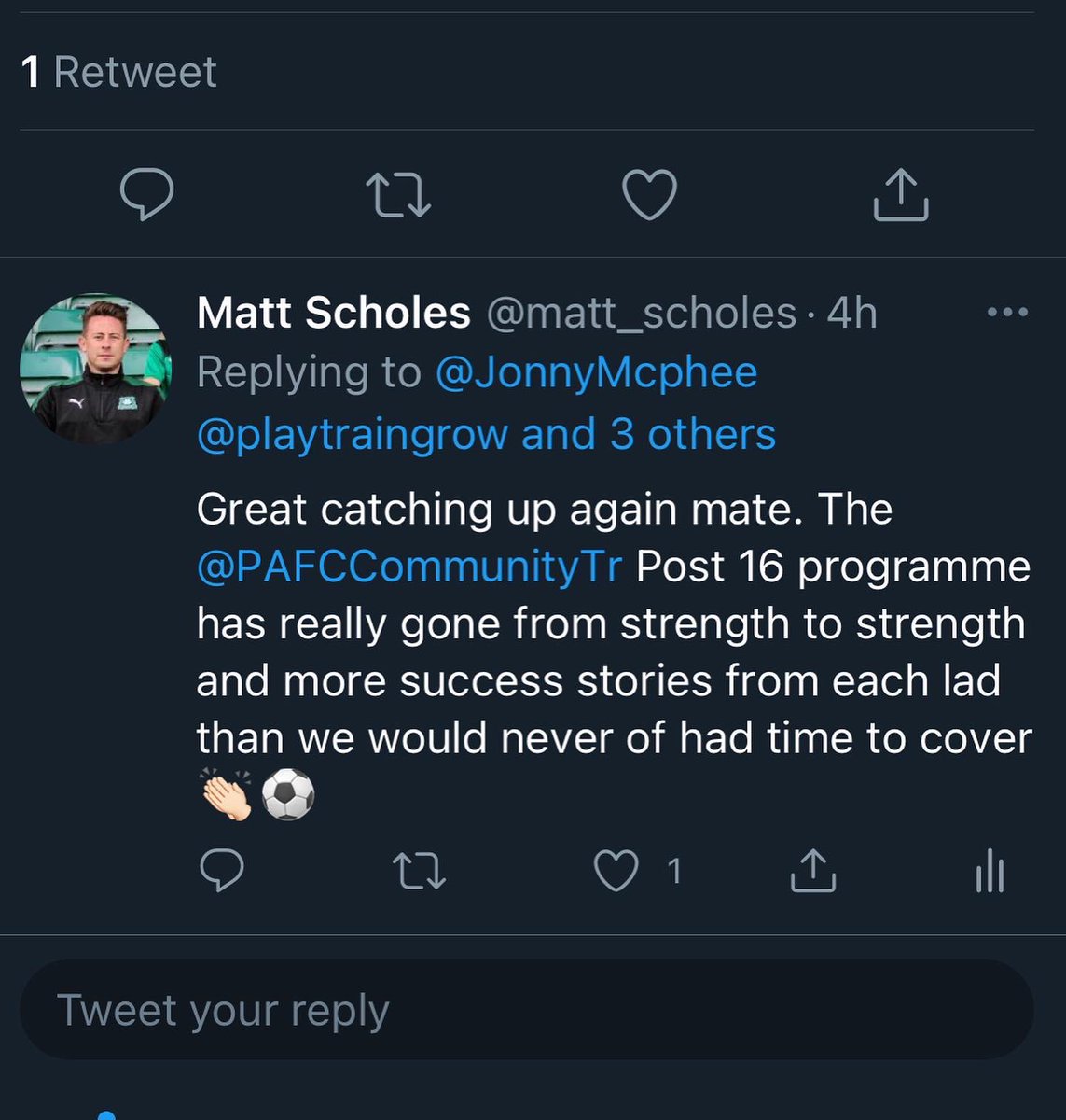 Really enjoyed catching up with an old pal I met back in 2010 while coaching in California. Was more than happy to join <a href="/JonnyMcphee/">jonny mcphee</a> on his podcast he hosts and produces on all things ⚽️. Go subscribe and listen, even just to give me some pelters 😉 <a href="/playtraingrow/">playtraingrow</a>