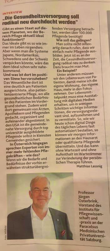 Gesundheitsversorgung muss radikal neu gedacht werden: Prof. Jürgen Osterbrink #gesundheitssystem #Pflege #pmupflege