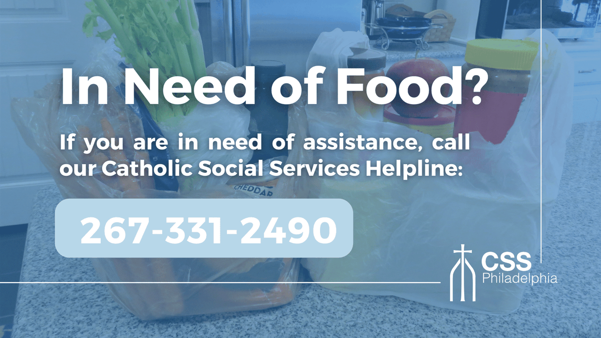 CCharitiesPhila's tweet photo. Catholic Social Services provides food for those in need at food pantries located throughout our community. If you are in need, help is available! Find resources: https://t.co/taKd1assi4 https://t.co/1unyXajWEe