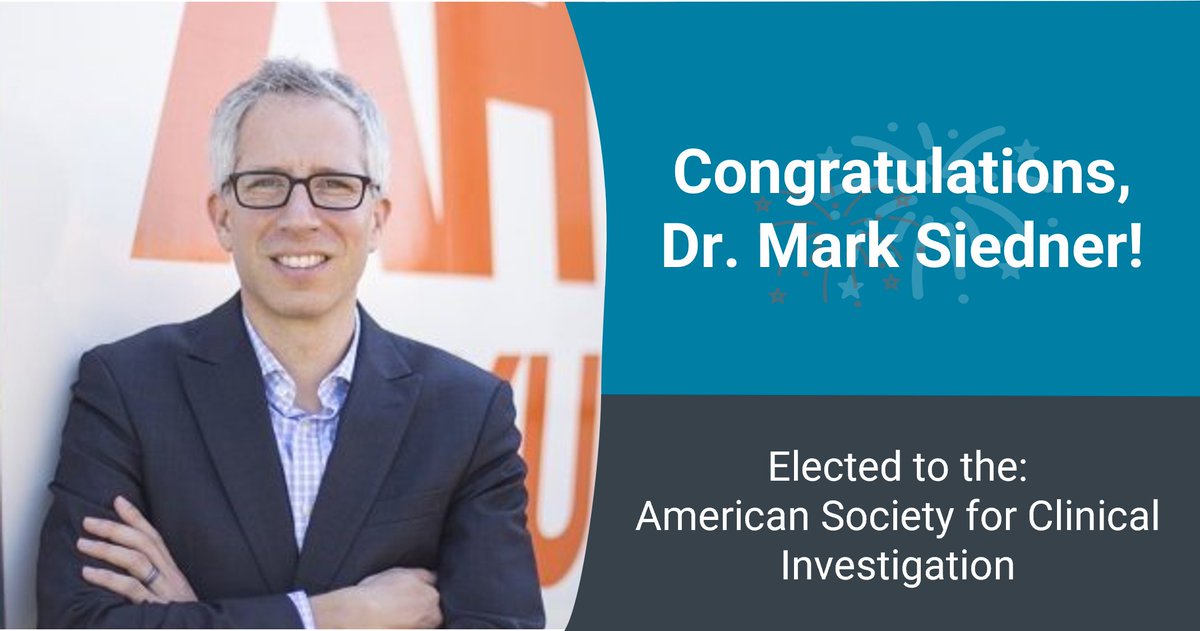 Congratulations to Dr. Mark Siedner on his election to the American Society for Clinical Investigation! 🎉