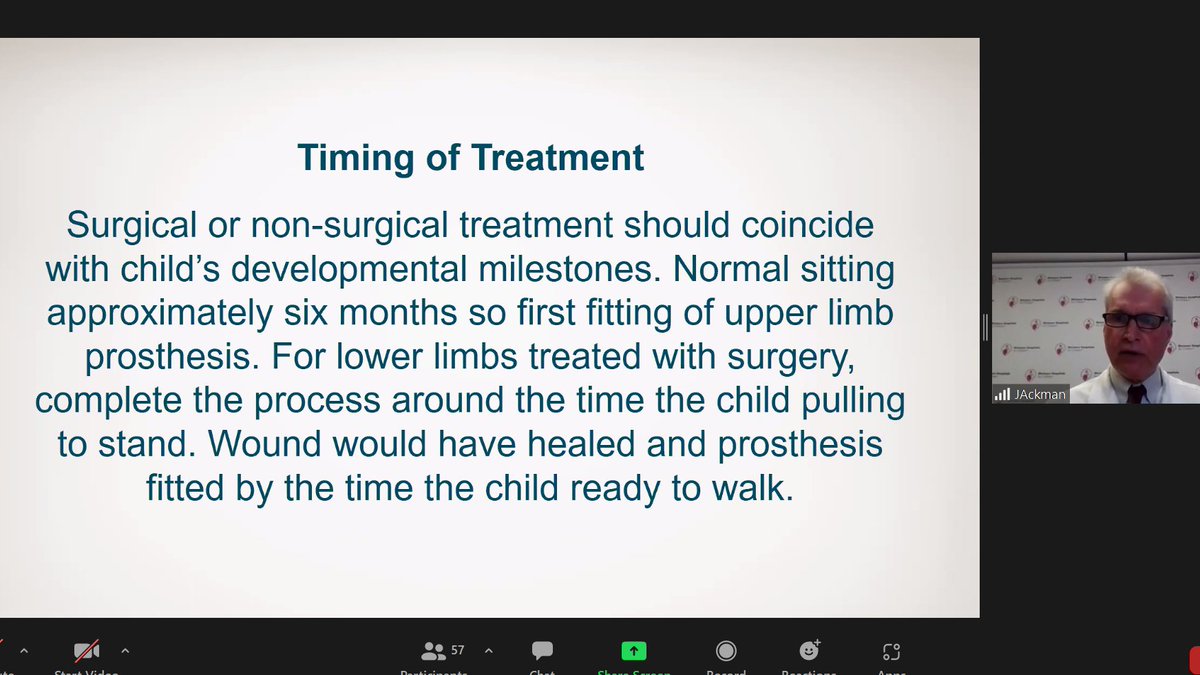 ShrinersChicago's tweet image. Happening Now: Virtual Grand Rounds: The Limb Deficient Child. Jeffrey Ackman, MD, manages one of Chicago&apos;s largest clinic populations of pediatric #amputees and children with congential #limbdifferences. Our POPS program offers prosthetics on-site. #MedEd