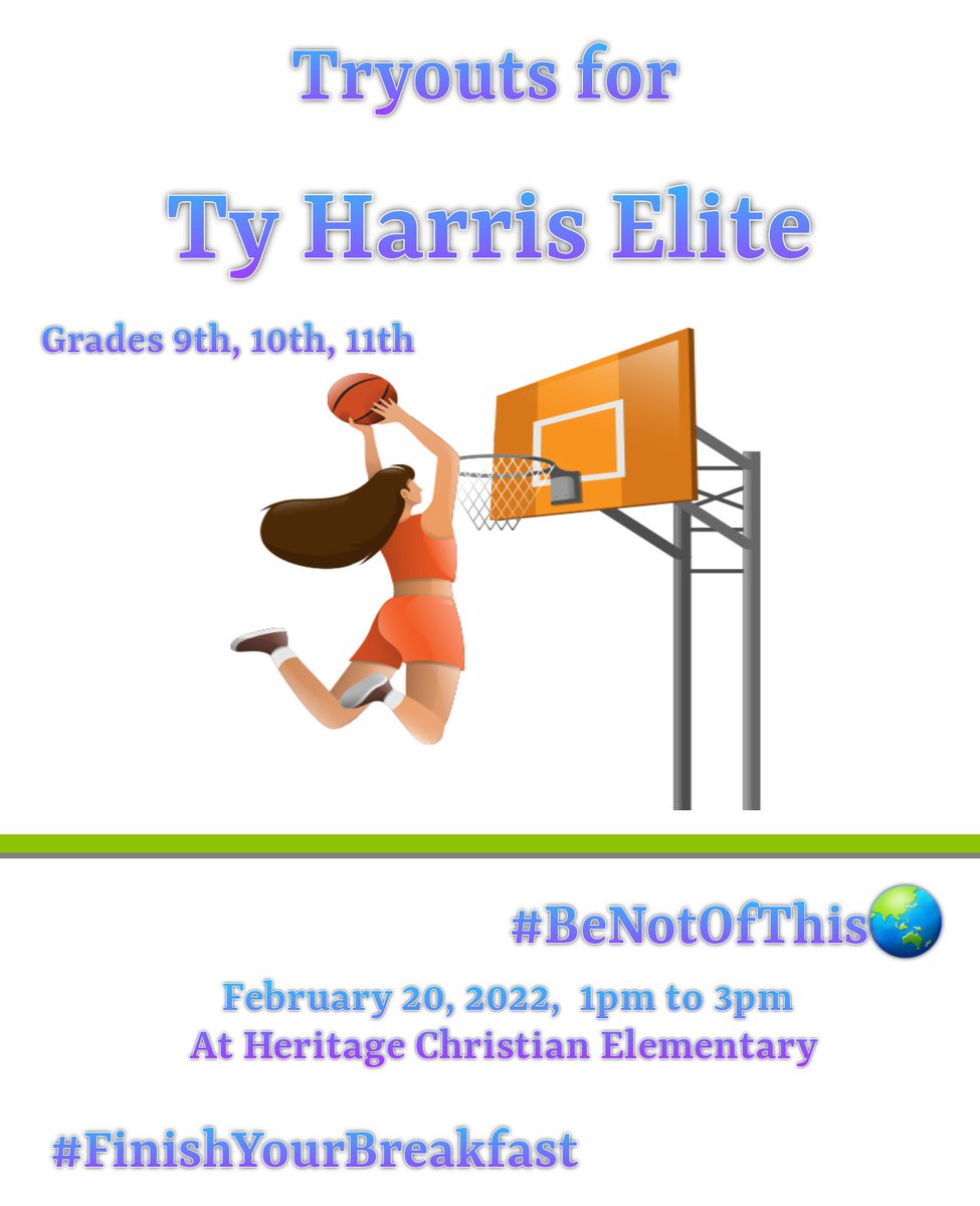 . Come out this Sunday!!!

Tryouts for High School Players!!

#FinishYourBreakfast 
#BeNotOfThis🌏 

#Indiana #FemaleAthlete #Basketball #GirlsPlay2 #TravelBasketball #ClubBasketball #AAU #Scarfices #Dedication #Excellence #Hoop #Program