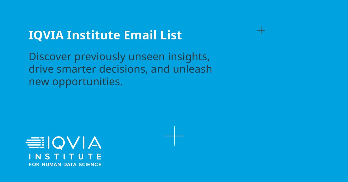 IQVIA_Institute's tweet photo. Want to get the latest updates in #HumanDataScience? Subscribe now to get reports,
news, and trends delivered right to YOU: https://t.co/sXVGlbxPQP #IQVIAInstitute https://t.co/VEWHOQiFD1