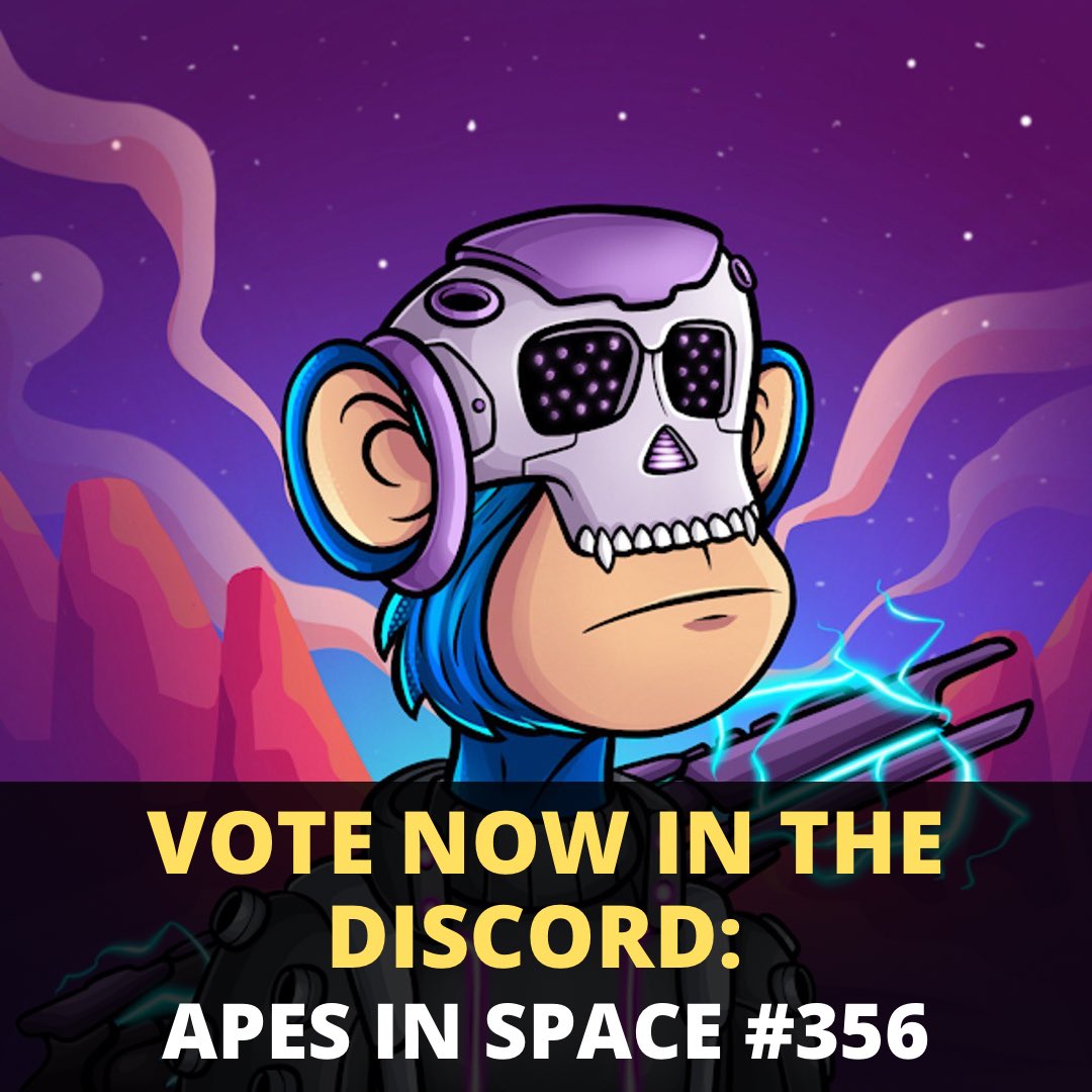 ApesinSpaceNFT's tweet photo. Vote now in the Discord 🚀🚀
The next #ApeofTheDay winner will be announced on the 20th! 

Discord: https://t.co/GjQ6cgNUgw https://t.co/O3FhJAb33m