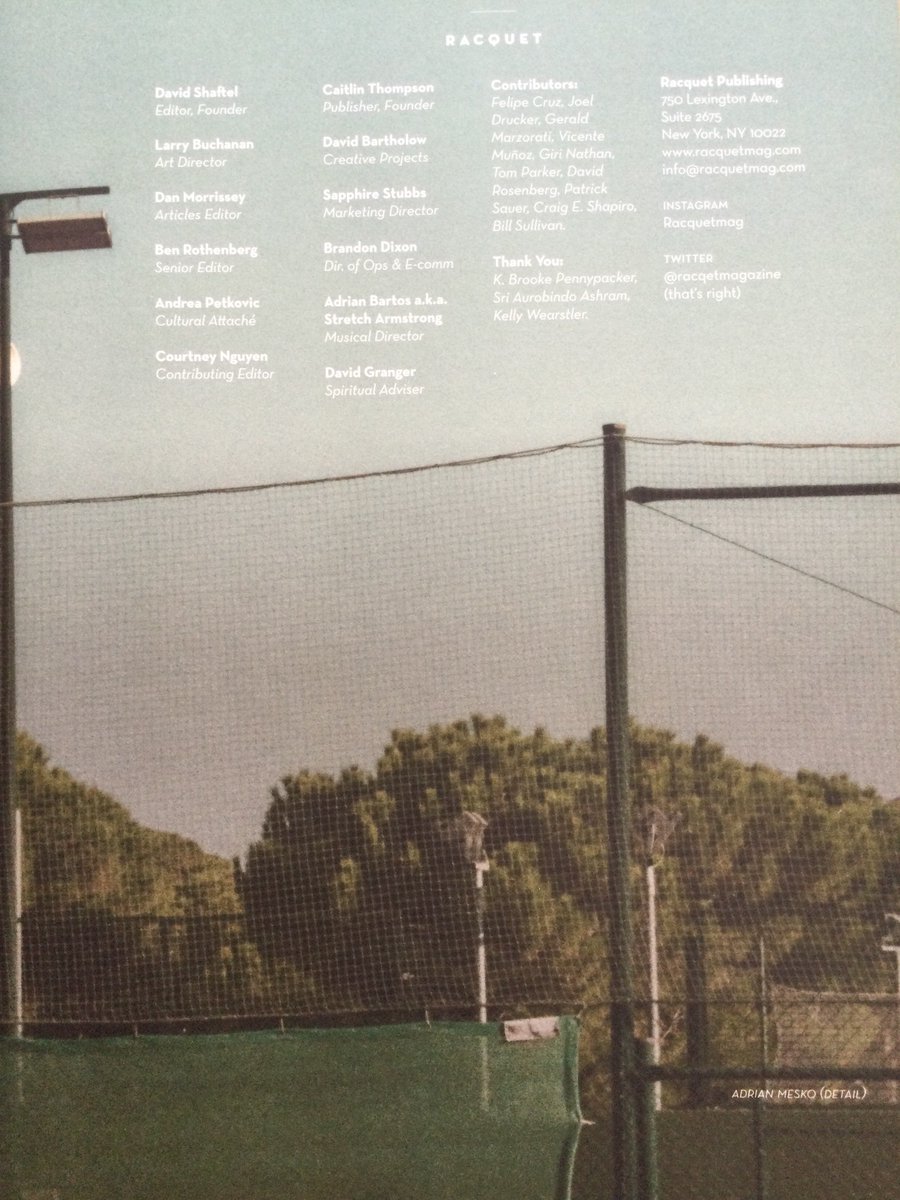 anniepaq's tweet photo. @mlarsenault Avec votre amour pour le tennis, je suis certaine que vous connaissez déjà ce magazine, Racquet. Mais, je le découvre à l’instant, grâce à mon nouvel abonnement à #stackmagazines et je me régale de cette belle revue ! Et vous partage, les infos, au cas où… https://t.co/dQ5dpbaipN