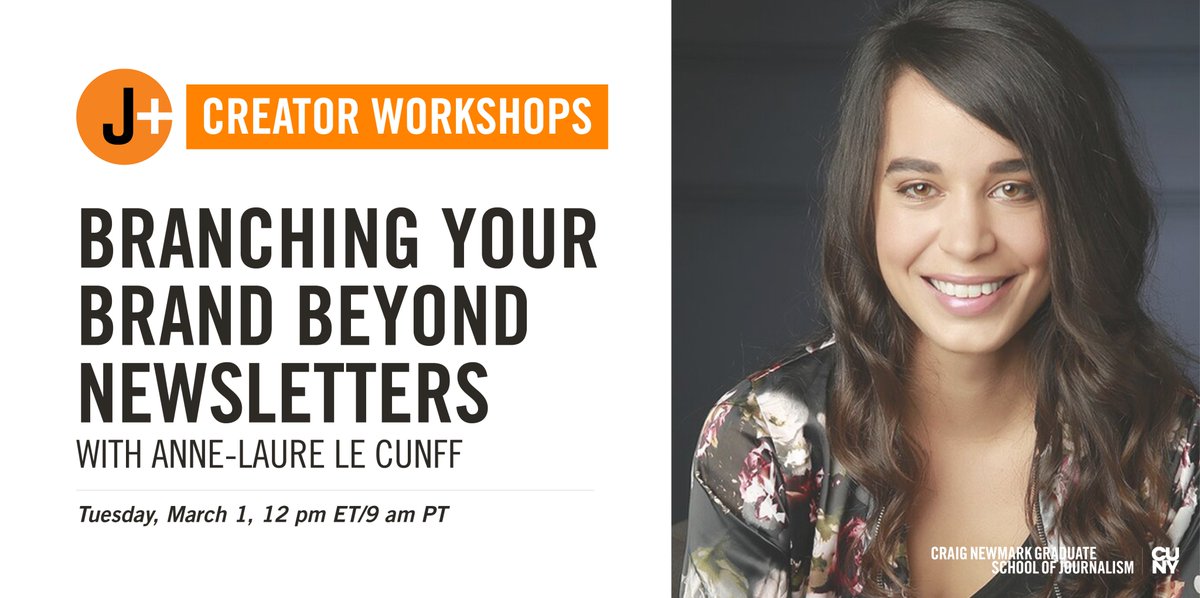 NewmarkJPlus's tweet photo. 🗓️Join us on 3/1 for our final #creatorworkshop on *branching your brand beyond newsletters* w/ @YvonneLeow our CiR & @anthilemoon creator of @ness_labs, a platform w/ more than 35k newsletter subscribers & 2.5k paid community members. Register here 👉 https://t.co/AFIxEcT1Kd https://t.co/y1eraaLGpm