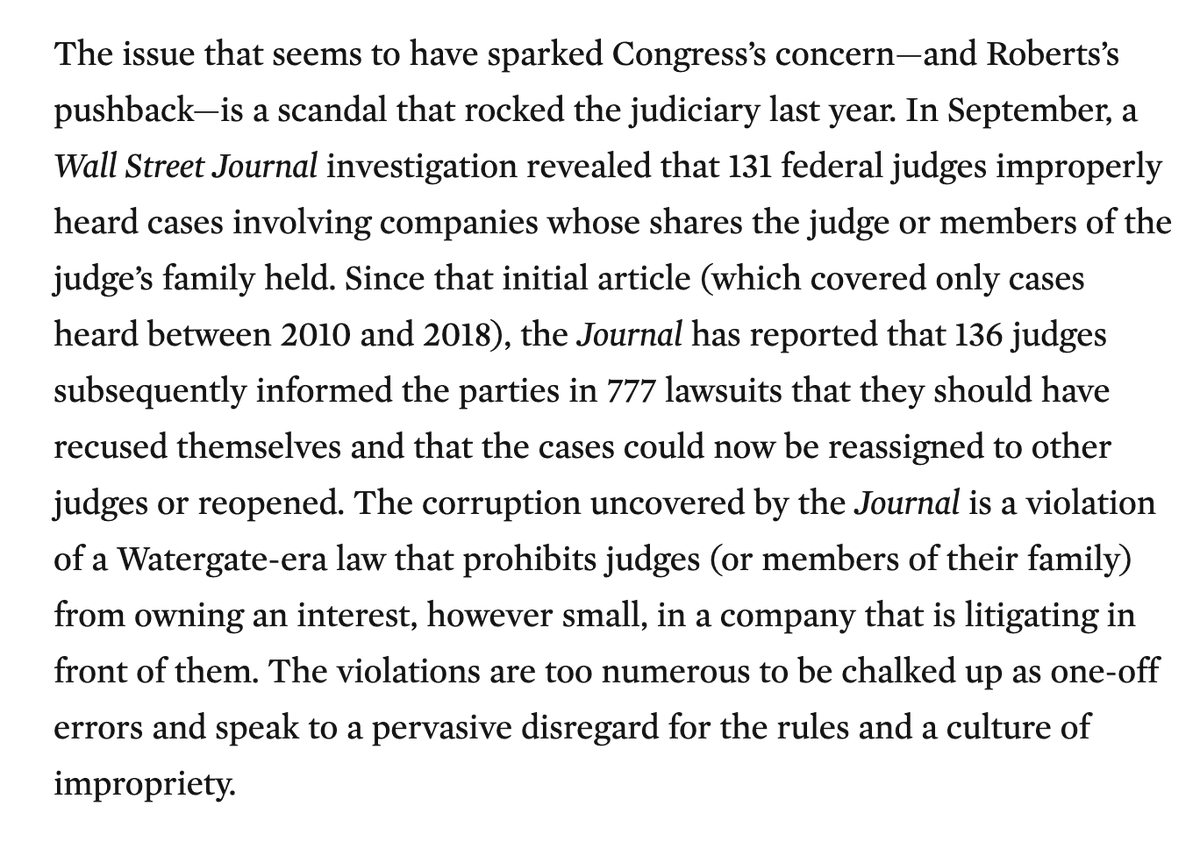 John Roberts Gets an F on His Annual Report thenation.com/article/societ… 

I'm a little slow getting to @ElieMystal 's important column on Chief Justice's 2021 annual report. If you missed it, it is important to find the time.