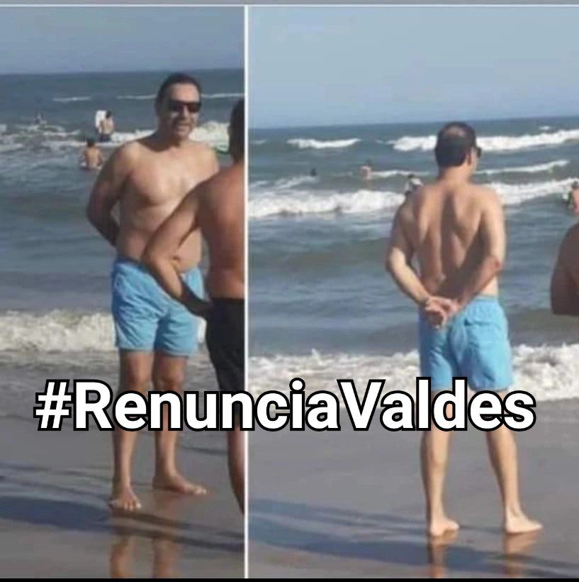 Mientras la provincia se incendia el gobernador está de vacaciones en Punta del Este. #RenunciaValdes