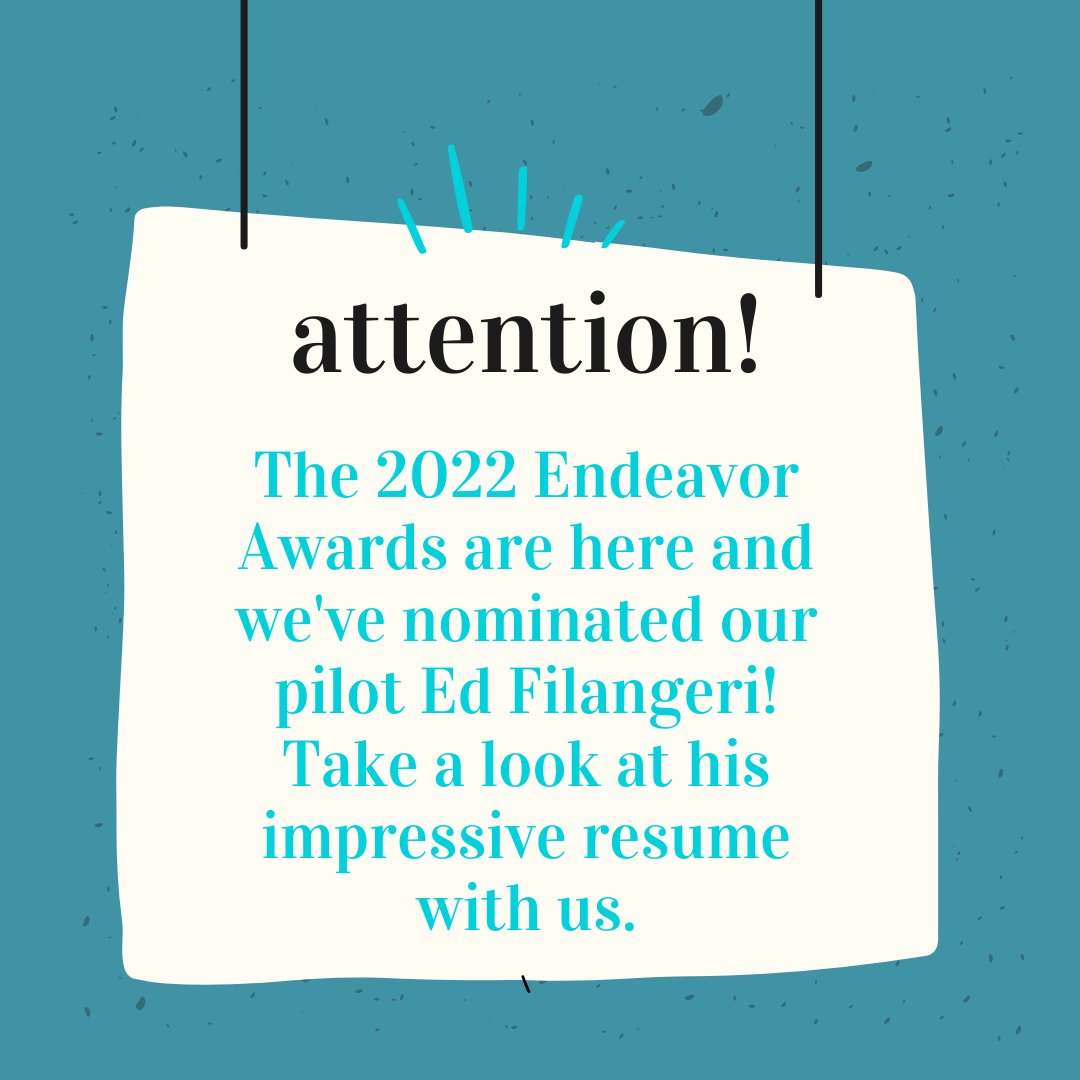 nftrunway's tweet photo. ATTENTION! A dear friend, very close to our hearts has been nominated for the 2022 Endeavor Awards. Ed Filangeri is a pilot with Turtles Fly Too and we'd love to help honor him with this award! To vote for Ed, go to https://t.co/EGvLA0zMxM.
-
Voting ends Feb 25th
-
@turtles_fly2 https://t.co/tBqfvv3Uf4