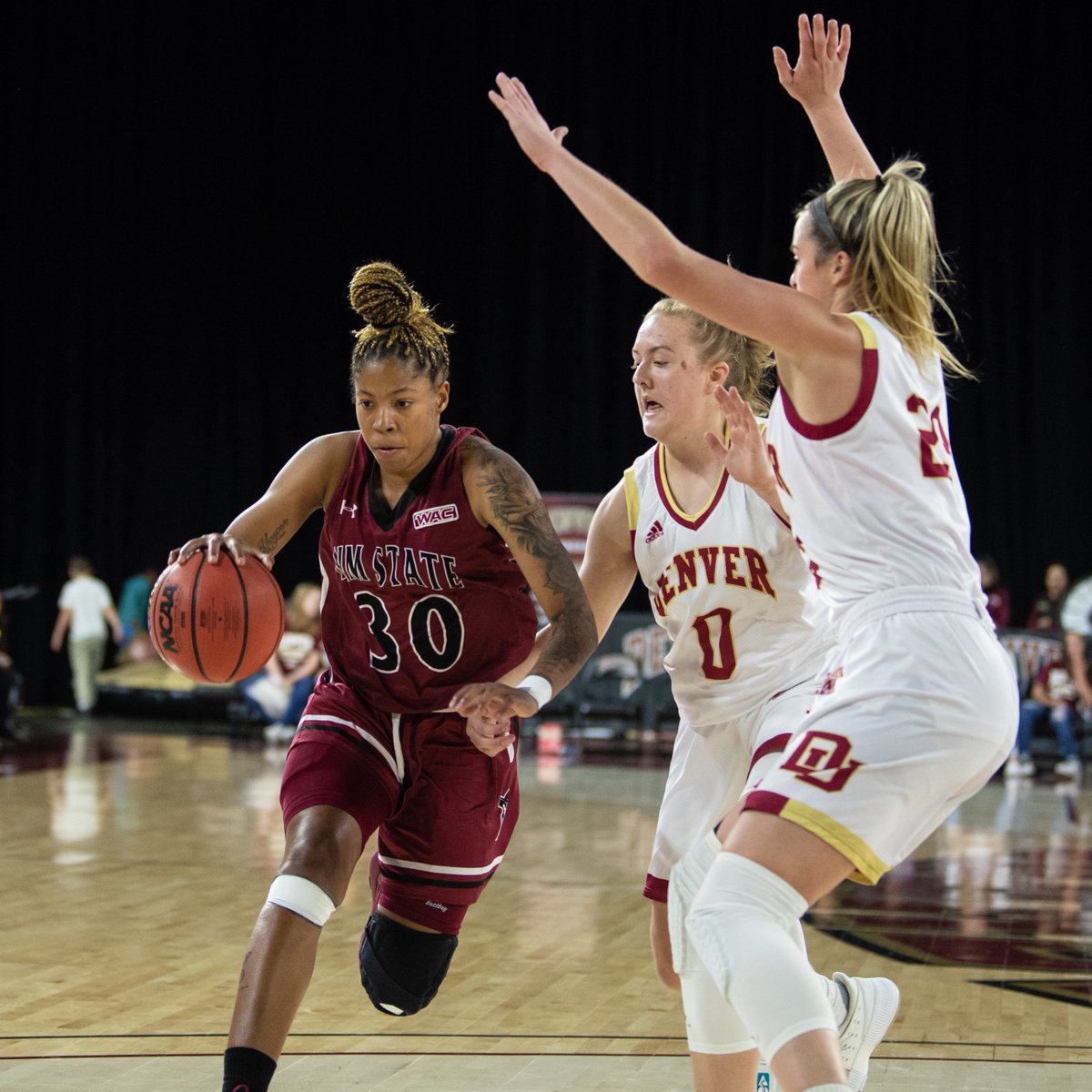 With her performance last night, <a href="/bigue_24/">Bigue Sarr</a> became just the third Aggie in at least the last 10 years to post 10 or more double-doubles in one season!💪

Some of you might recognize the other two!👀

<a href="/brooke_salas/">b</a> (21 in 2018-19)
<a href="/PackNajiyyah/">Najiyyah Pack (Gia)</a> (12 in 2019-20)

#AggieUp