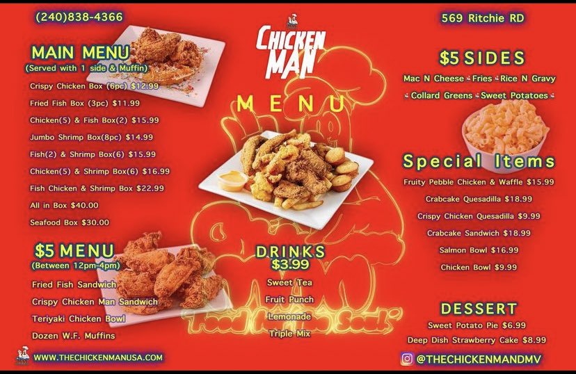 TheChickenMan_'s tweet photo. New Menu! Pull up https://t.co/vAreAds6gl