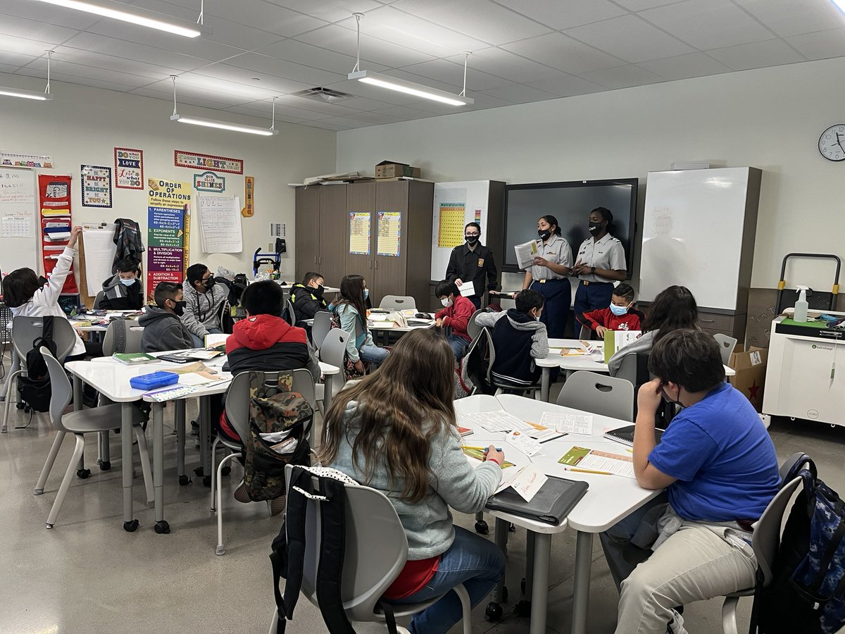 Starting the weekend right with High School Heroes from Andress High School JROTC at the new Coach Archie Duran Elementary. Learning at its finest.