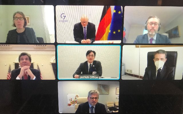 1st meeting with #G7 Foreign Affairs Sous Sherpas under German <a href="/G7/">G7</a> Presidency – fruitful and open exchange on how to make our democratic societies more resilient and defend our common values, #StrongerTogether. On the road to the #Elmau #G7Summit in June. #G7GER