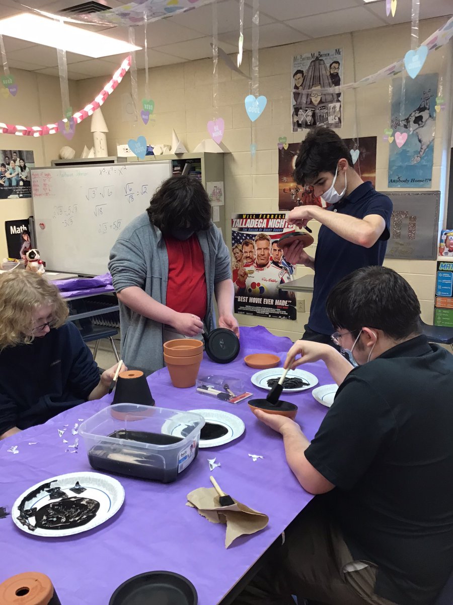YRA’s Service Learning class is busy making posters for QLMS and painting pots for a secret project.