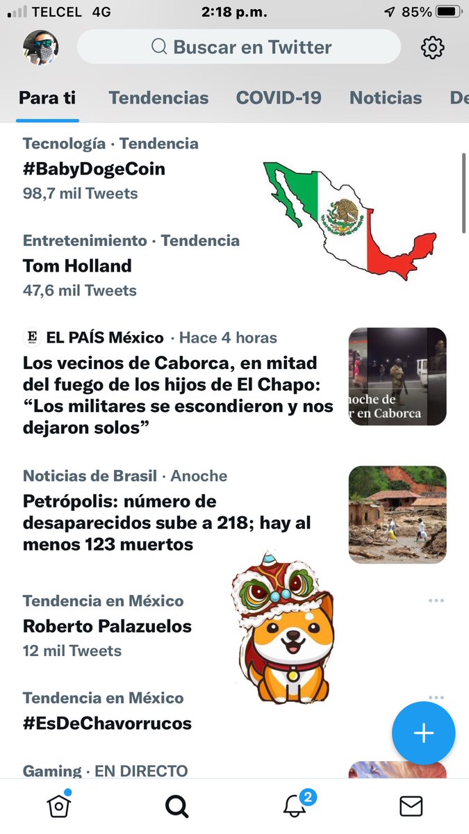 Sustitooo's tweet photo. We are  Trend in Mexico again !!!!! 😱😱😱😱😱🔝🔜🚀🚀#BabyDogeCoin #BabyDoge https://t.co/Di3q6nObAC