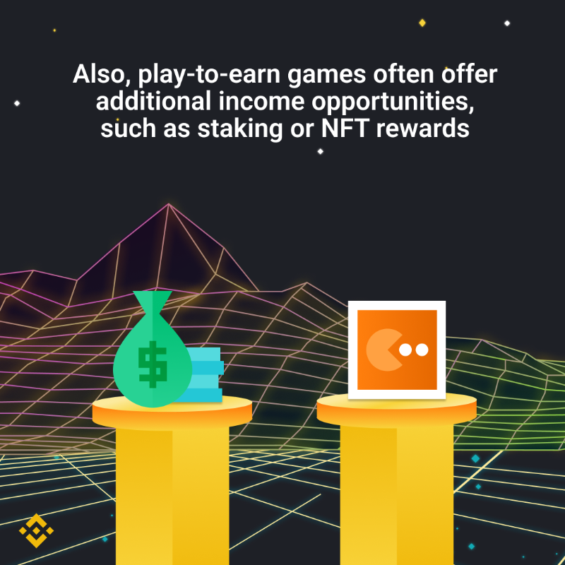 binance's tweet photo. Play-to-earn games have been getting a lot of attention recently with the NFT space taking off. 

Let us share some knowledge on what they're all about ⤵️