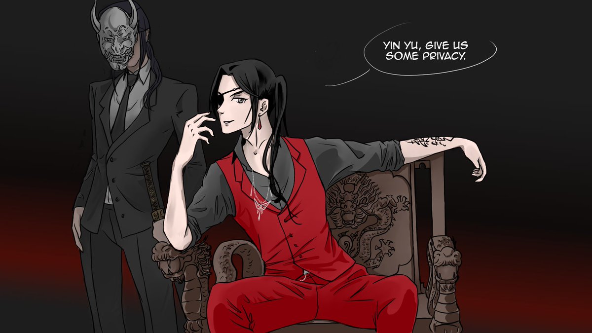 Ying_anSanren's tweet photo. This... is an experiment... because I needed to learn how to do blending... and because I finally gathered the courage to act on @electricteamd's suggestion to draw a mob boss HC 😅 #tgcf #modernAU #mobAU #XieLian #HuaCheng #YinYu #Hualian https://t.co/TReQaIpMUZ