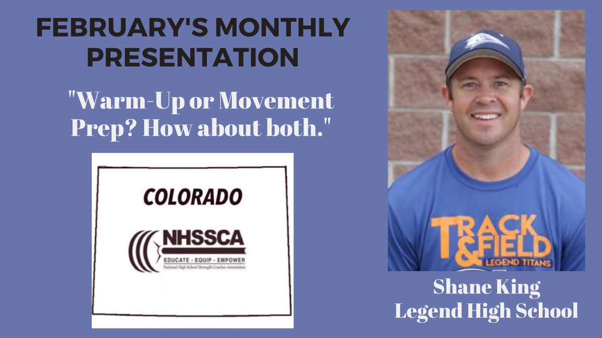 NHSSCA-COLORADO (@nhssca_co) on Twitter photo Check out February’s monthly presentation! Coach King from <a href="/TitansStrength/">Legend High Strength</a> talks about how he makes the most out of weight room time by making each session as efficient and intentional as possible.
youtu.be/Gzj7gxYQpSo Check out February’s monthly presentation! Coach King from <a href="/TitansStrength/">Legend High Strength</a> talks about how he makes the most out of weight room time by making each session as efficient and intentional as possible.
youtu.be/Gzj7gxYQpSo
