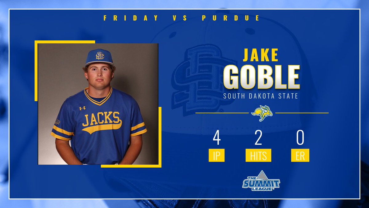 GoJacksBaseball's tweet photo. Freshman Jake Goble made his college debut today, firing 4 innings 2 hits no earned. #GoJacks https://t.co/9nXy8iVucl