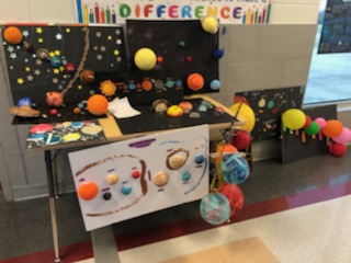 Mrs. Gallegos 3rd grade stars learning about the solar system. They proudly showed off their solar system exhibits at ABS. #absproud #ilovemylisd
