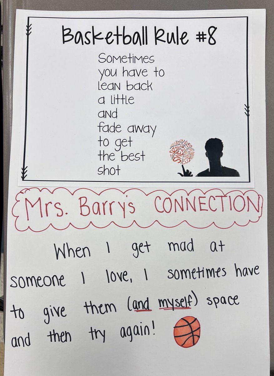 Fourth graders making real world connections to the basketball rules in our read aloud, The Crossover by @kwamealexander 🏀 #oakststories #crossover