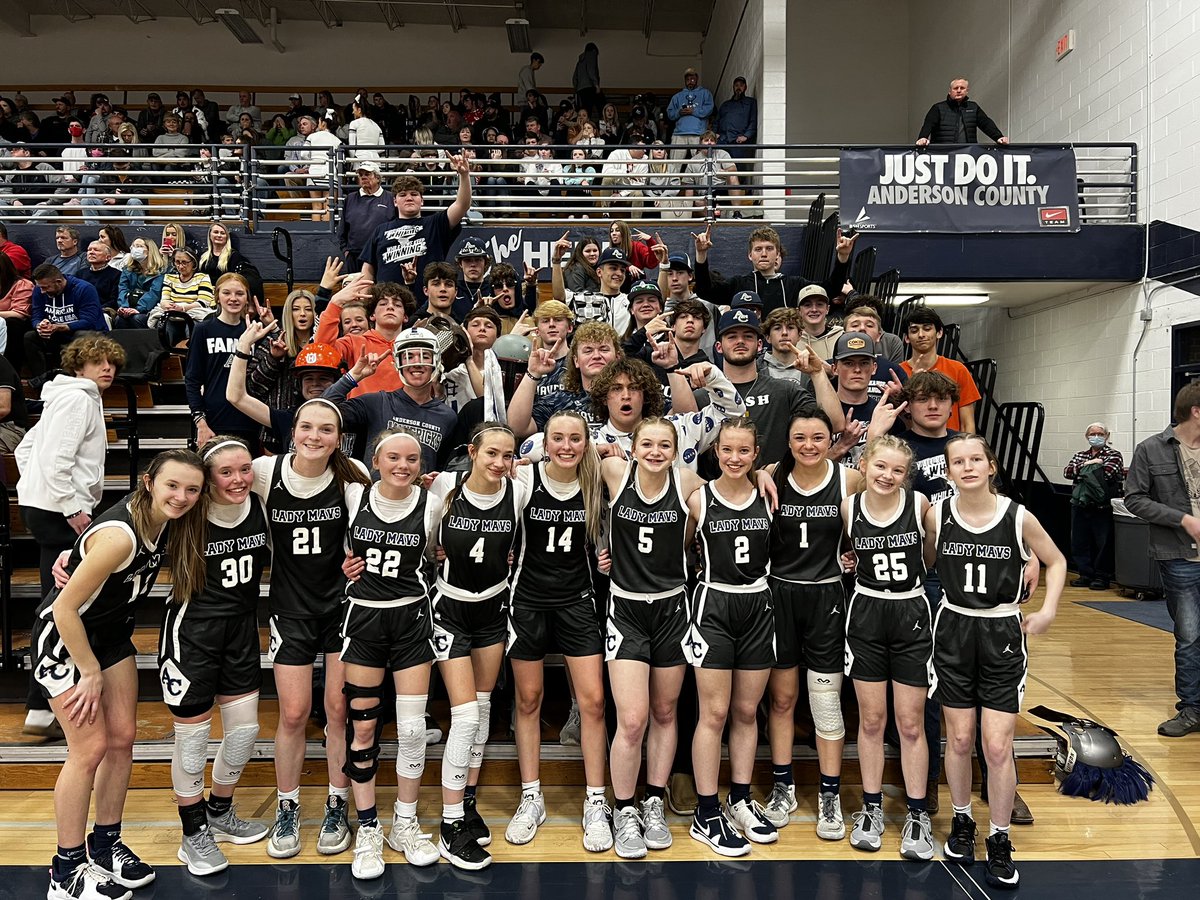 BenDownsACS's tweet photo. Huge win for #4 @ACLadyMavsBball over #1 Clinton Lady Dragons 58-54 in overtime. The win moves the Lady Mavs into the District 4AAA Championship vs Halls on Tuesday night at @ACHSMAVS 
Congratulations players and coaches!
@ACSchoolsTN 
@5StarPreps 
#GoMavs🤘 https://t.co/qjlhzyZJNW