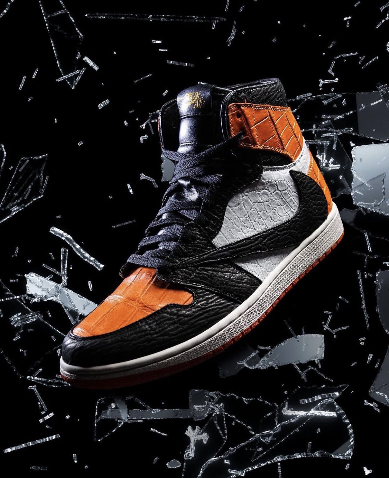 Louis Vuitton Shattered Backboard Jordan 1 Custom Hand Painted