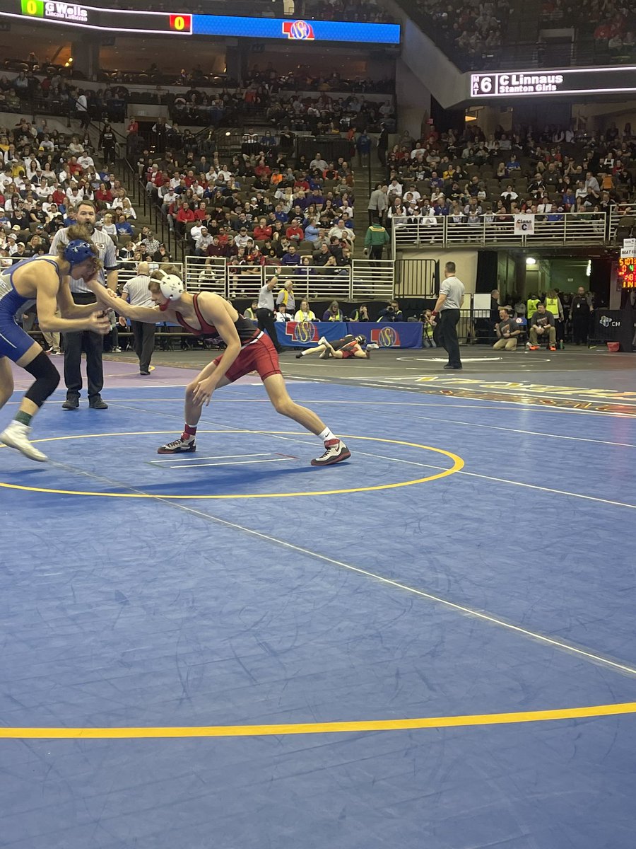 Cons. Round 3 - Austin Munier (Sidney) 42-6 won by fall over Austyn Cote (Ashland-Greenwood) 25-14 (Fall 0:41) @BeauMcConnell55 <a href="/aintisntArent/">Chris Arent</a> <a href="/Sidney_Raiders/">Sidney Raiders</a> <a href="/sidneynewrestle/">Sidney NE Wrestling</a>