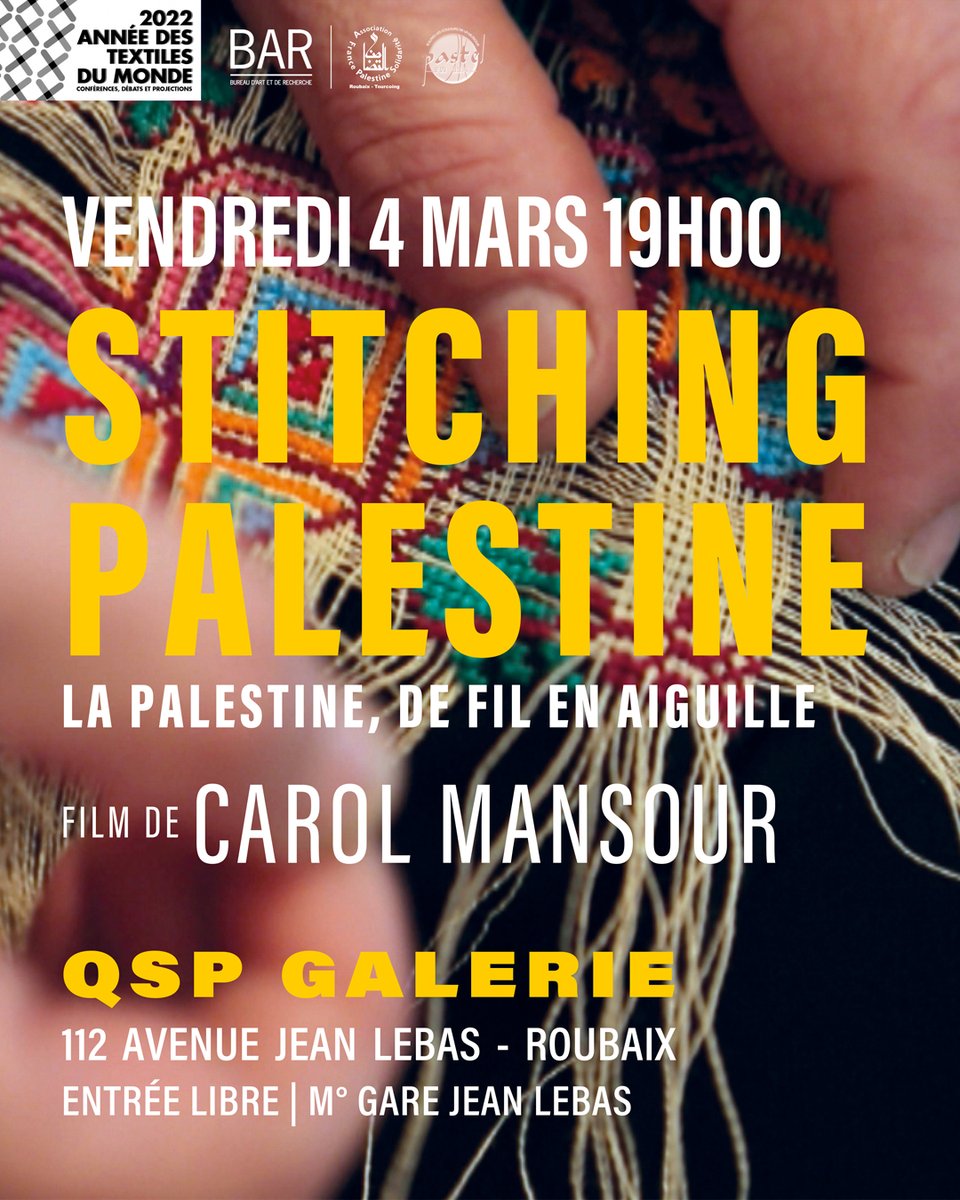 Bar_Rbx's tweet photo. #Barrbx #afps #iloverbx #anneedestextilesdumonde #documentaire #broderie #embroidery #palestine https://t.co/aGrT810pbO