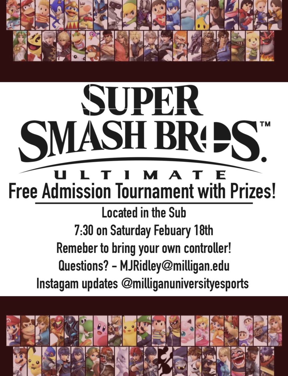 milliganesports's tweet photo. This Saturday! Grad and undergrad students! https://t.co/sQVBNNc4cu