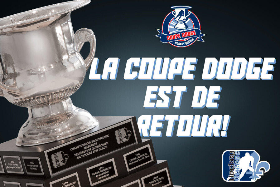 HockeyQuebec's tweet photo. CONFIRMÉ - La Coupe @Dodge sera de retour en avril prochain. Une autre bonne nouvelle pour les joueuses et joueurs! https://t.co/BvIczRCTvr https://t.co/9Z0rSY7rin