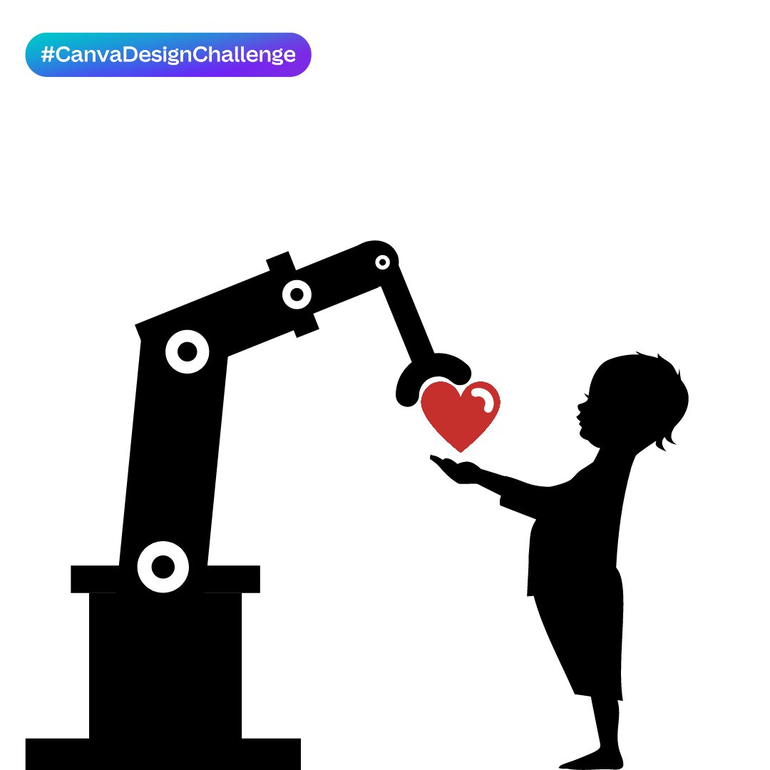gartendiva's tweet photo. Roboter - ein super Thema für die #CanvaDesignChallenge 😊❤️🤖 Hier meine zwei Variationen zu #RobotLove. https://t.co/eukaFExlK7