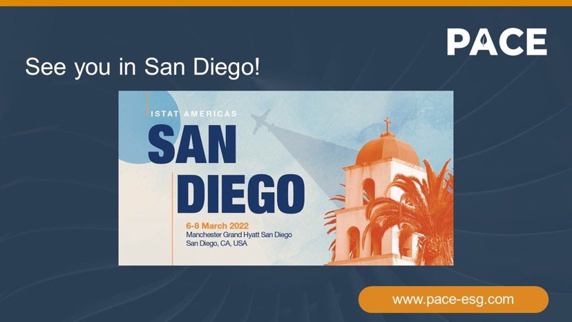 The PACE team are delighted to be attending #ISTATAmericas (March 6-8) where we will be exhibiting new capabilities on the platform that go beyond analysis of actual data and enable our customers to forecast with huge accuracy into the future.

#ESGRisk #Aviation #CarbonEmissions