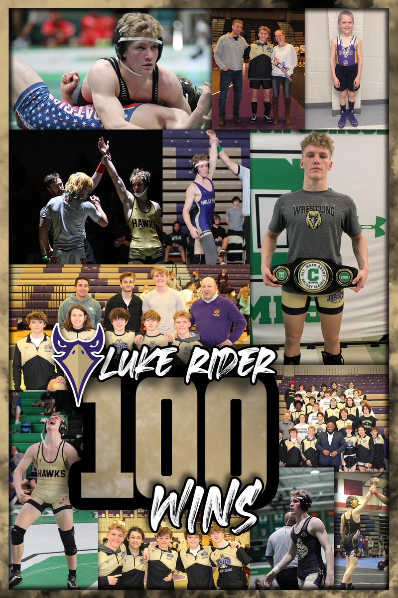 Congratulations to LUKE RIDER (145) on getting his 100th win!! 
Luke won his second round consolation match and will wrestle in the blood round tomorrow morning.