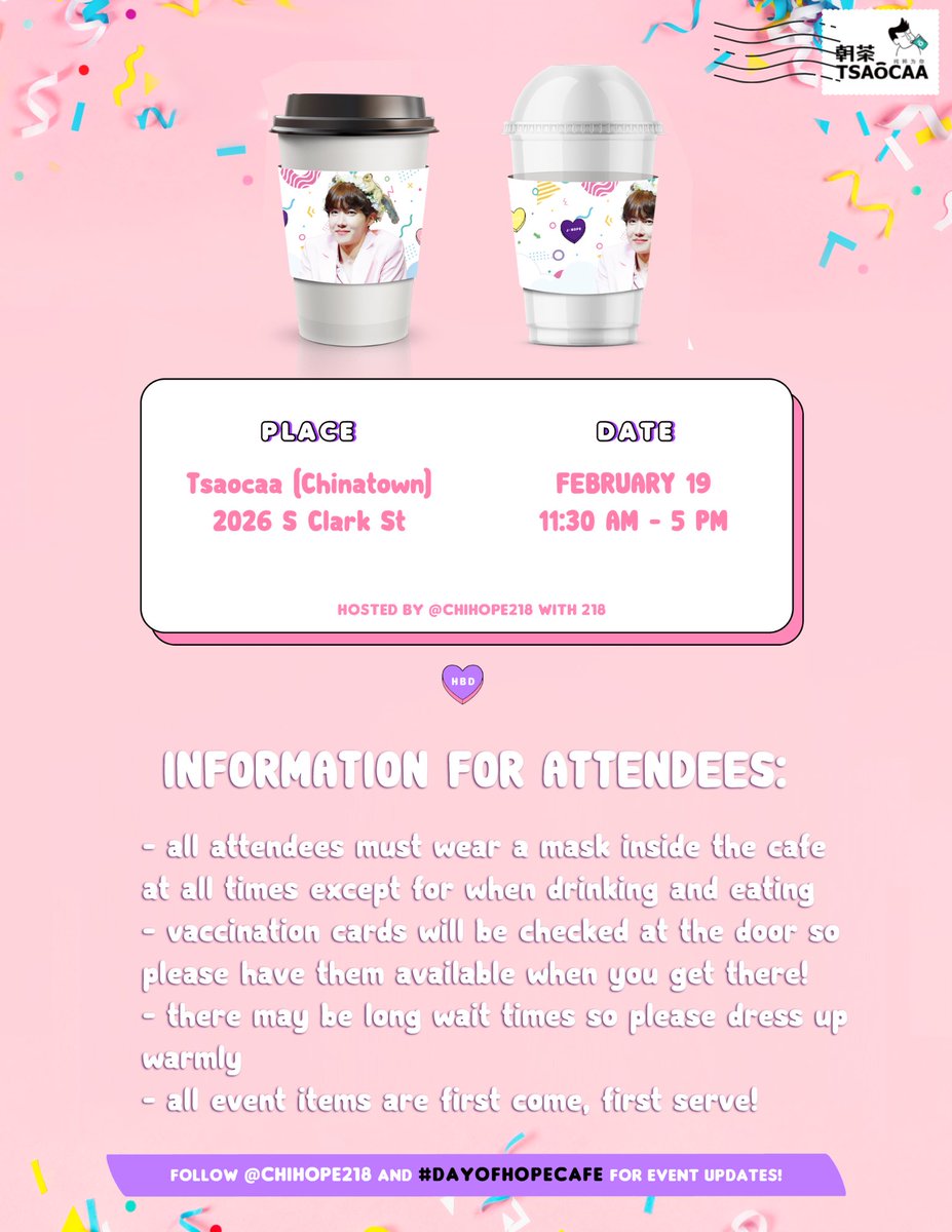 Please read this post for important information regarding the event tomorrow!! We can’t wait to see you there tomorrow to celebrate Hobi’s bday!! 💜💜💜