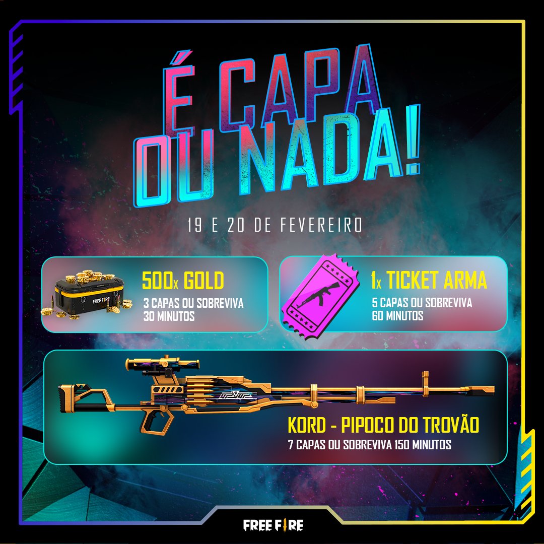 Recarga Free Fire: 26 fevereiro de 2022; recompensas Sorriso