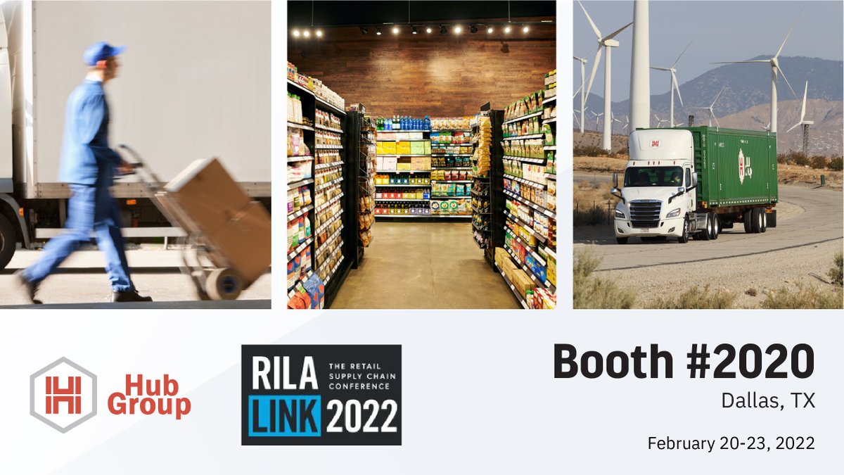 We will be at @RILAtweets #LINK2022: The Retail Supply Chain Conference, February 20-23. Visit #HubGroup at booth 2020 to learn how our solutions help #shippers gain capacity and keep costs in check. #SupplyChainSolutions #RILALINK #RILA2022