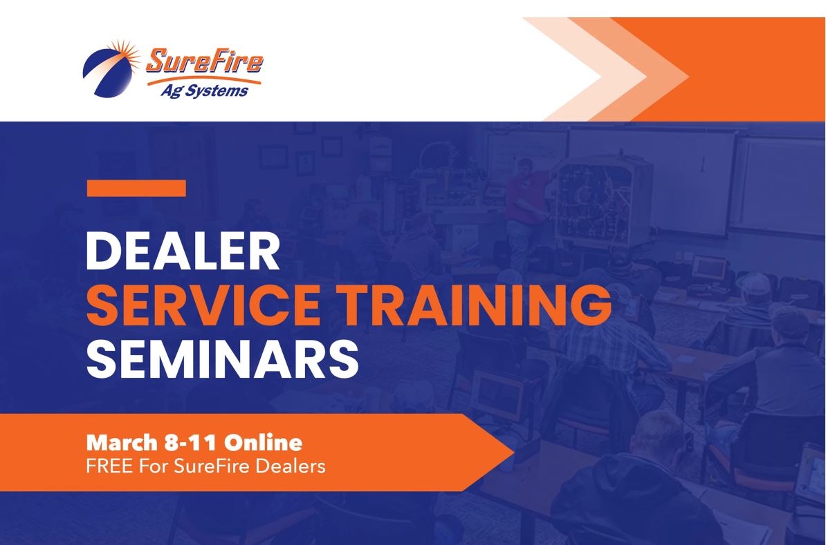 🧡💙 Our last round of Virtual Dealer Trainings received great feedback, so we've put together another (slightly more advanced) series of training seminars for #SureFireAg dealers across the country March 8-11! These are new topics, so if you attended last time, you'll get a...