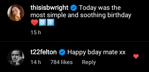   | Tom wished Bonnie Wright a happy birthday on her recent Instagram post  