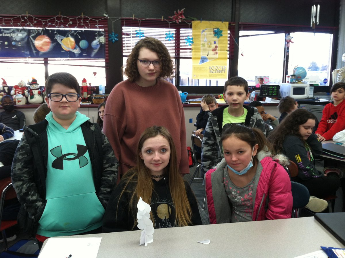 MrsEmmick's tweet photo. Challenge:  Build the tallest free-standing tower from paper hearts. 🤍🤍🤍  Winners:  These kiddos!!!  18 cm tall!!  @NorthElem1 @jwadsworth5th https://t.co/3gymDEpOTm