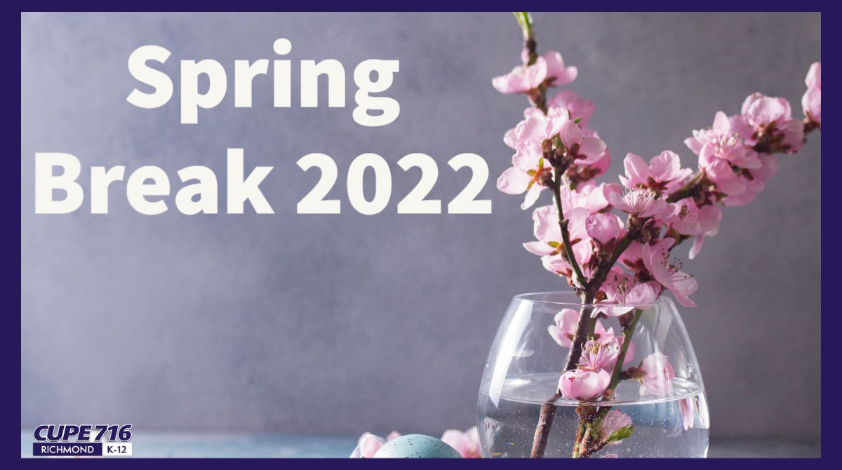 716Cupe's tweet photo. To our fellow school based members at Spulukwuks, enjoy your Spring Break. Please take the time to rest and relax. #cupe716 #springbreak2022 https://t.co/DBcOUJdG0B