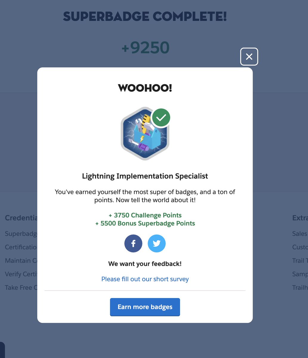 Well you can always find time for things that you enjoy!
Completed 22nd SuperBadge😍 It’s the Lightning Implementation Specialist!
Amazing if you want to see how much optimisation you can bring to your apps!
<a href="/trailhead/">Trailhead</a> <a href="/SalesforceAdmns/">Salesforce Admins</a> <a href="/dazeworks/">Dazeworks</a>