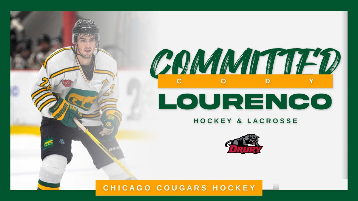 ChiCougarsHky's tweet photo. Please join us in congratulating our very first college commitment of the season: Cody Lourenco!
Cody will be joining @DU_IceHockey and the school's lacrosse program in the fall, and we couldn't be prouder of him.
Congrats, Cody!
#GoCougs🐯 | #CougCommitments https://t.co/CUJjOJcdDu