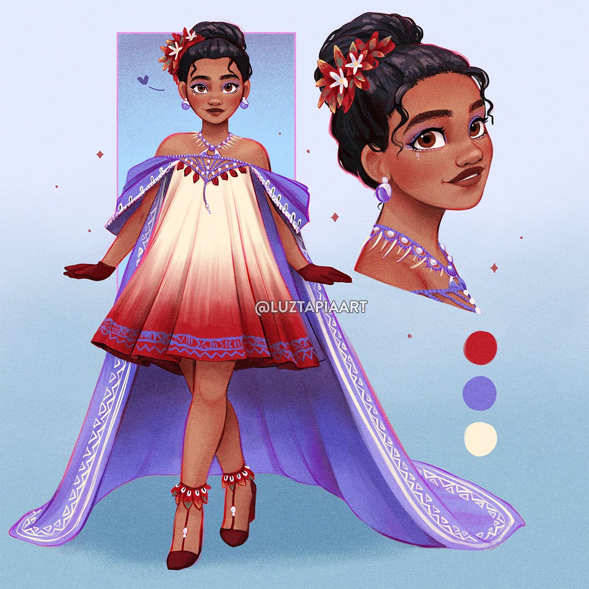 luztapiaart's tweet photo. Moana's look for my Fashion Gala Princesses series 🌊❤ https://t.co/PNuRKqcv6U