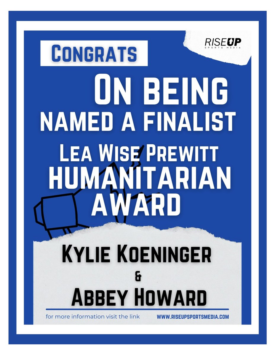 Congratulations to Lea Wise Prewitt Humanitarian Award finalists Kylie and <a href="/Abbeyh0ward/">Abbey Howard</a>