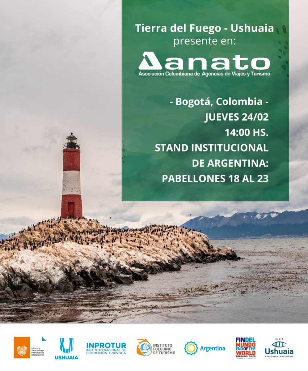 InFueTur's tweet photo. Tierra del Fuego estará presente en @AnatoNacional representada por el #InFueTur y @Turismo_Ushuaia

📣Invitamos a operadores turísticos a descubrir los atractivos y servicios del #FinDelMundo 

🗓24/2 - 14 h. 
Stand Institucional de Argentina, pabellones 18 al 23. 
@InproturArg https://t.co/eWFsF7RSMy