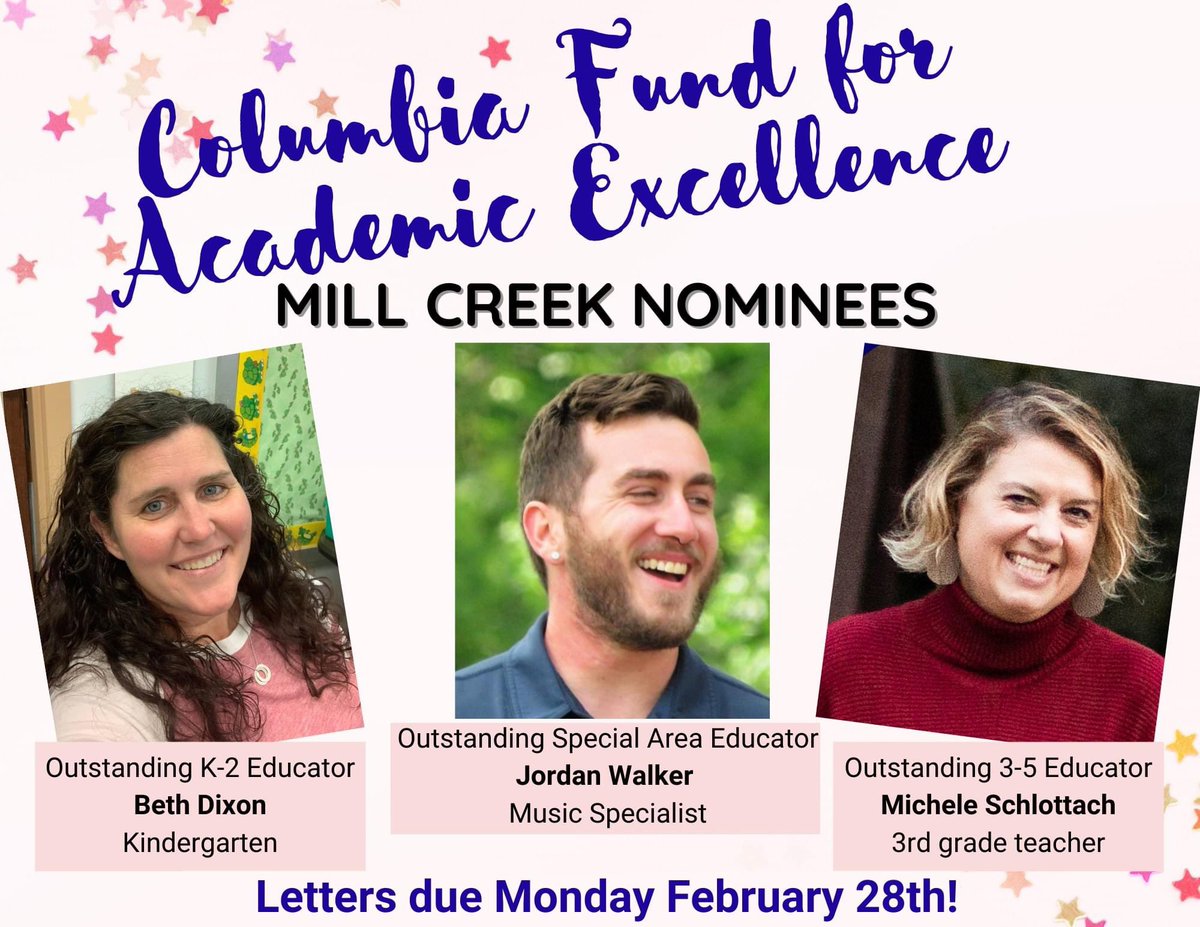 Amy Rogers (@rogerthatamy) on Twitter photo Congratulations to our CFAE nominees for the 21-22 school year! Please send a letter of support to trawlings@cpsk12.org by February 28. <a href="/MillCreekCPS/">Mill Creek Elem</a> Congratulations to our CFAE nominees for the 21-22 school year! Please send a letter of support to trawlings@cpsk12.org by February 28. <a href="/MillCreekCPS/">Mill Creek Elem</a>