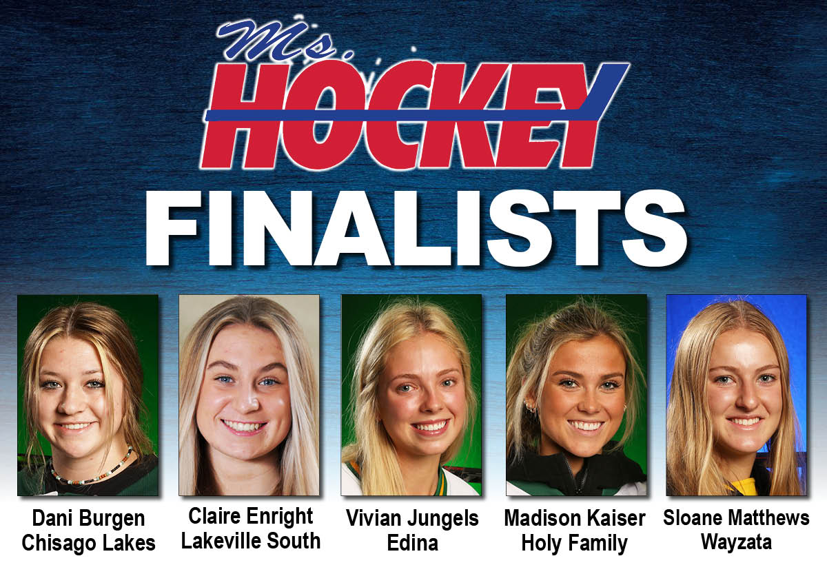 Five finalists for the coveted Ms. Hockey Award have been named. 
The award will be presented Sunday, FEB. 27 after the state tourney at the annual Ms. Hockey Awards Banquet. Thank you to our sponsors 
<a href="/mnwild/">Minnesota Wild</a> <a href="/TraditionCo/">TRADITION Co.</a> <a href="/MGHCA1/">MGHCA</a> 
stateofhockey.com/news_article/s…