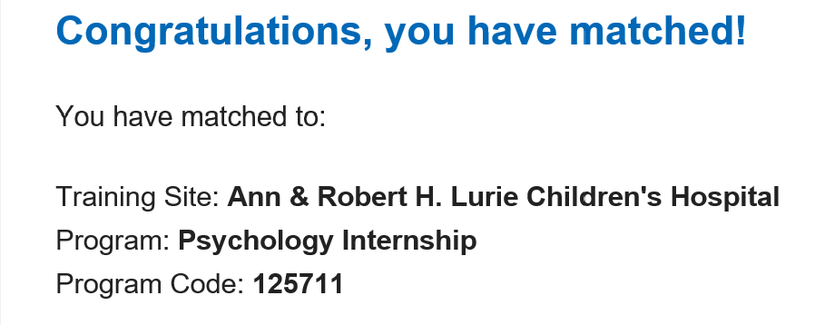 Chelsea Dale, PhD (@chelseafdale) on Twitter photo Beyond excited to announce that I matched at
<a href="/LurieChildrens/">Lurie Children's</a> for my predoctoral internship year! Thank you to everyone, especially my mentor
<a href="/JParentPhD/">Justin Parent, Ph.D.</a>, for all of the support along the way! Beyond excited to announce that I matched at
<a href="/LurieChildrens/">Lurie Children's</a> for my predoctoral internship year! Thank you to everyone, especially my mentor
<a href="/JParentPhD/">Justin Parent, Ph.D.</a>, for all of the support along the way!